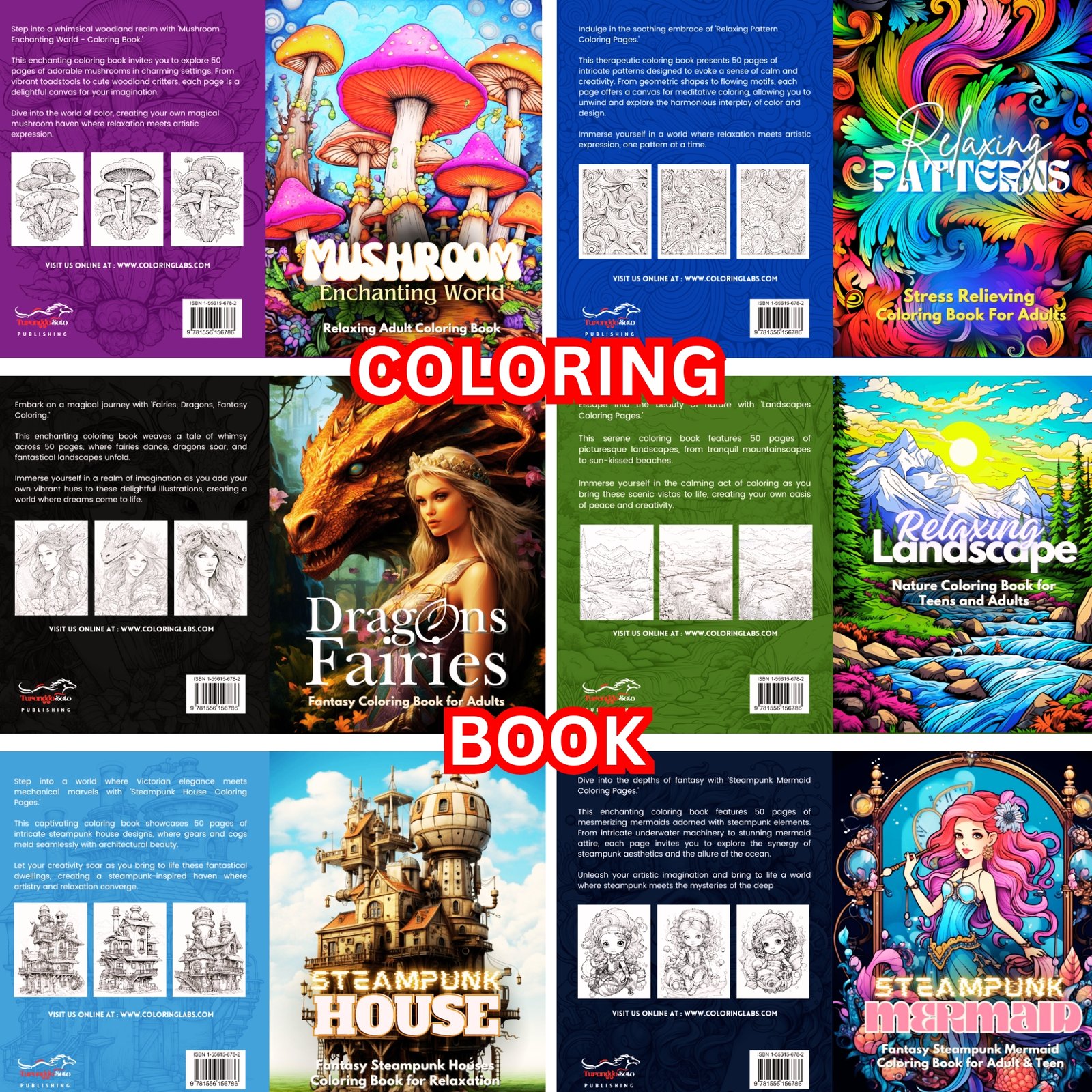 Multi-Pattern Coloring Book