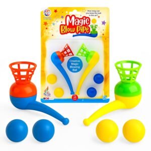 Magic Blow Pipe Set of 2 Floating Ball Creative Magic Blowing Ball Toy Party Game for Kids & Adults